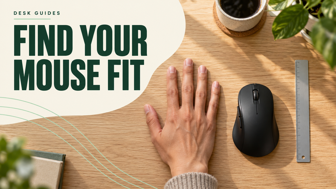 Editorial illustration of a hand beside a computer mouse and ruler on a wooden desk.