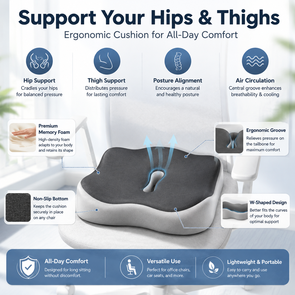 FormaDeskCo seat cushion non-slip base detail