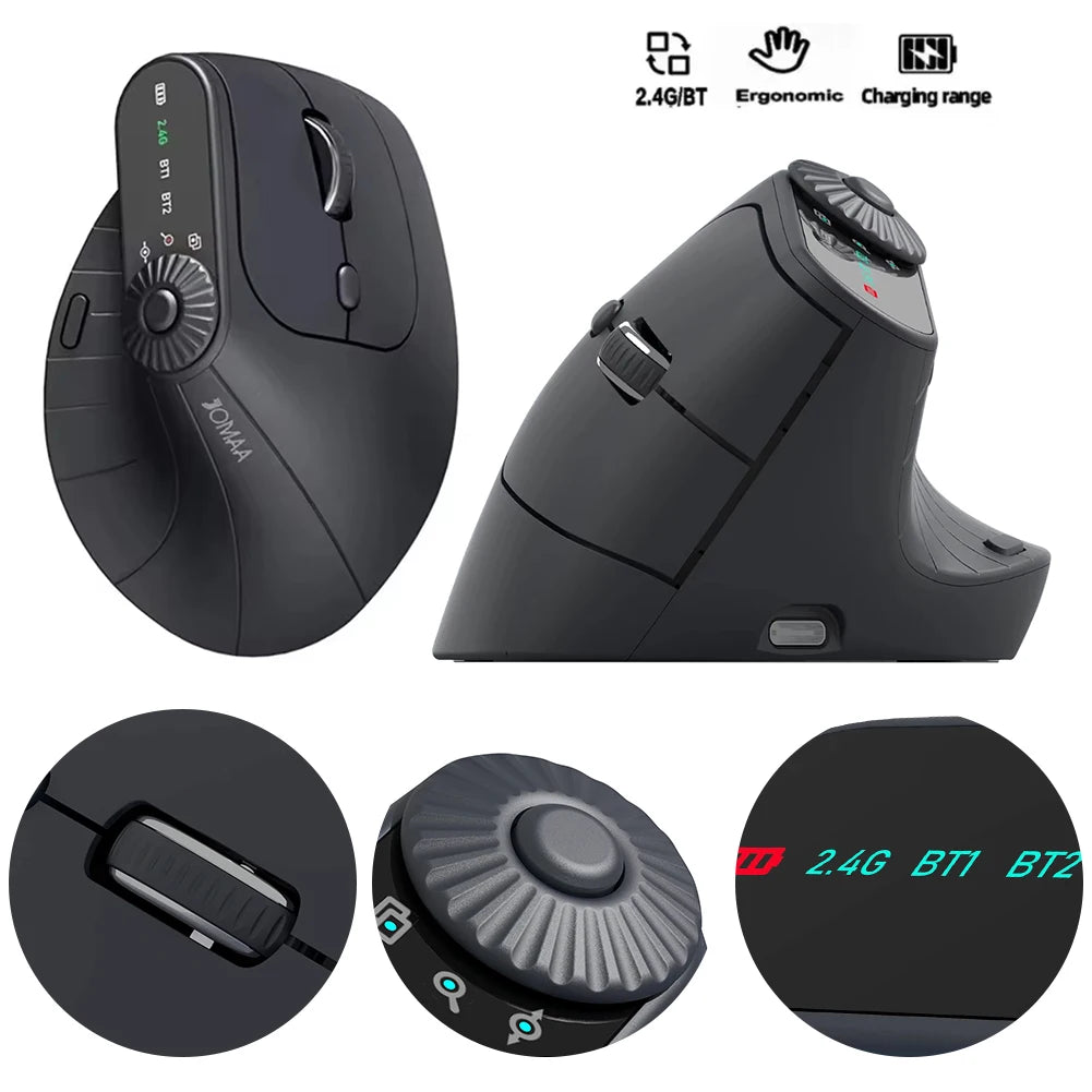 Additional angle of the FormaDeskCo Connect Rechargeable Vertical Mouse