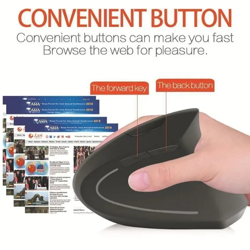 Additional angle of the FormaDeskCo Essential Wireless Vertical Mouse
