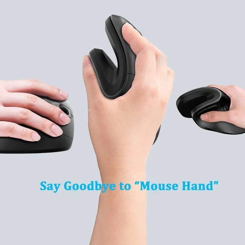 Additional angle of the FormaDeskCo Flex Vertical Mouse – Wired or 2.4 GHz