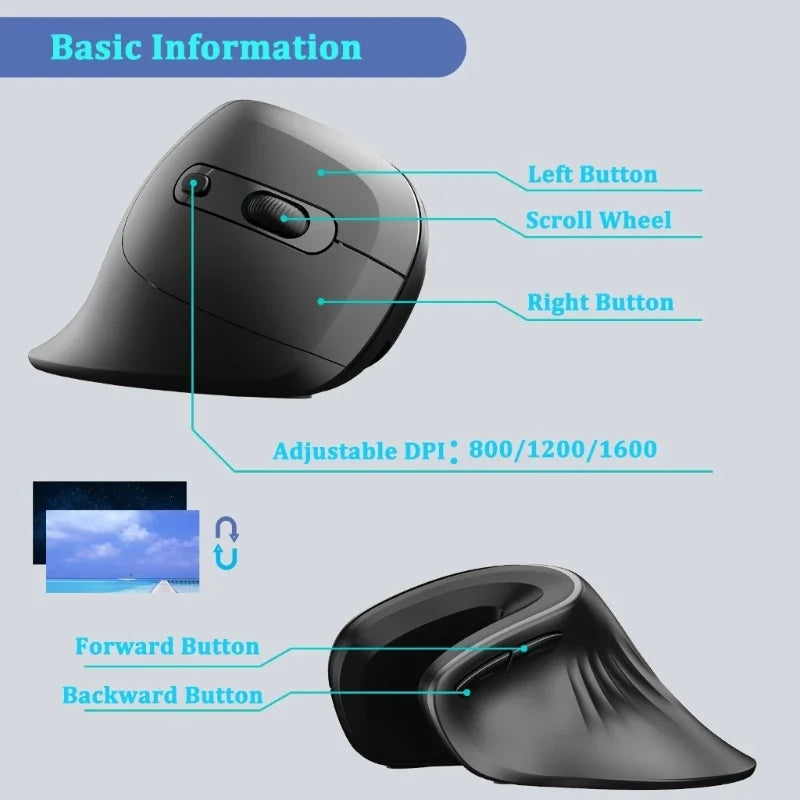 Feature detail 4 of the FormaDeskCo Flex Vertical Mouse – Wired or 2.4 GHz