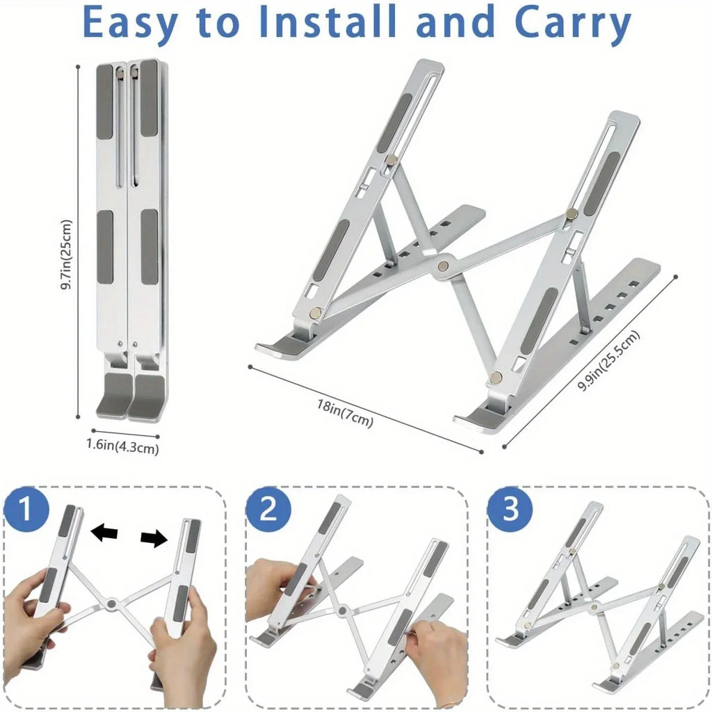 Additional angle of the FormaDeskCo Foldable 6-Level Laptop Stand