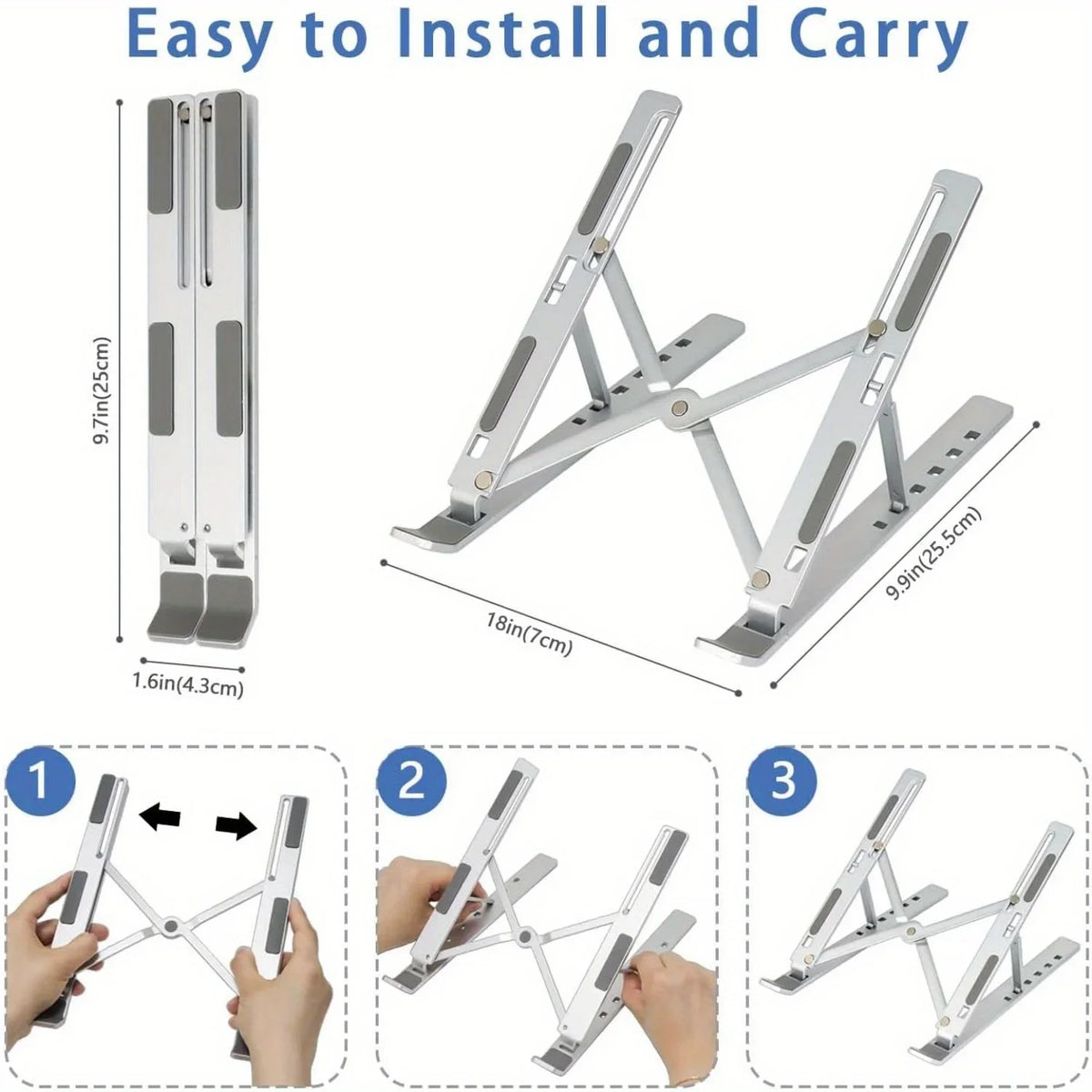 Additional angle of the FormaDeskCo Foldable 6-Level Laptop Stand
