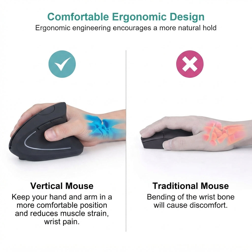 FormaDeskCo Quiet 2.4 GHz vertical mouse – product view 4
