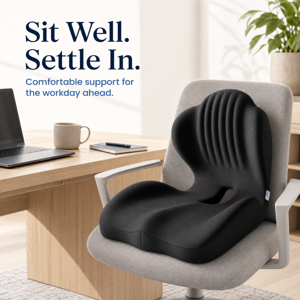 FormaDeskCo seat and back cushion set lifestyle close-up