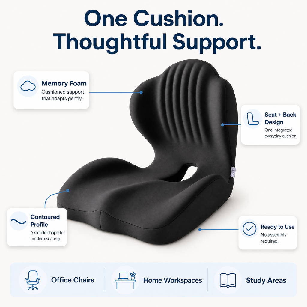 FormaDeskCo seat and back cushion set features