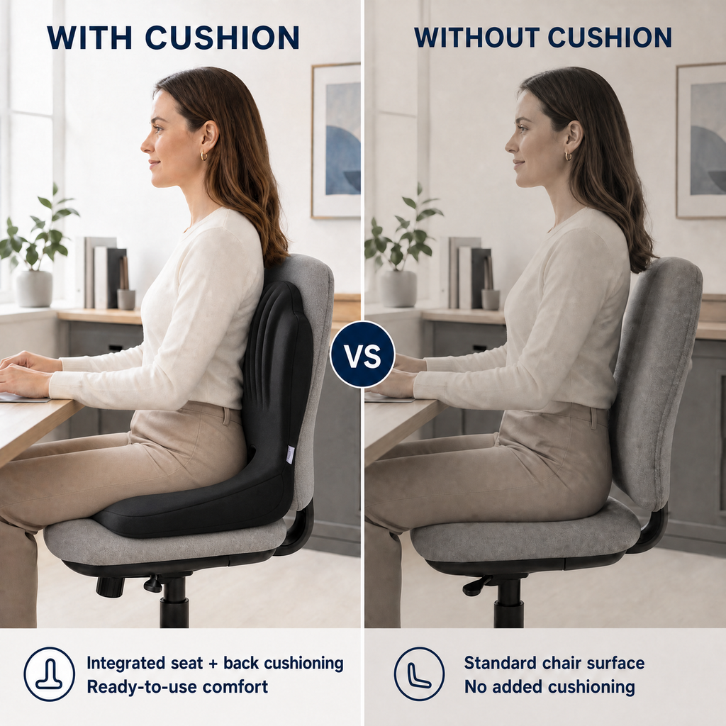 FormaDeskCo seat and back cushion set comparison graphic