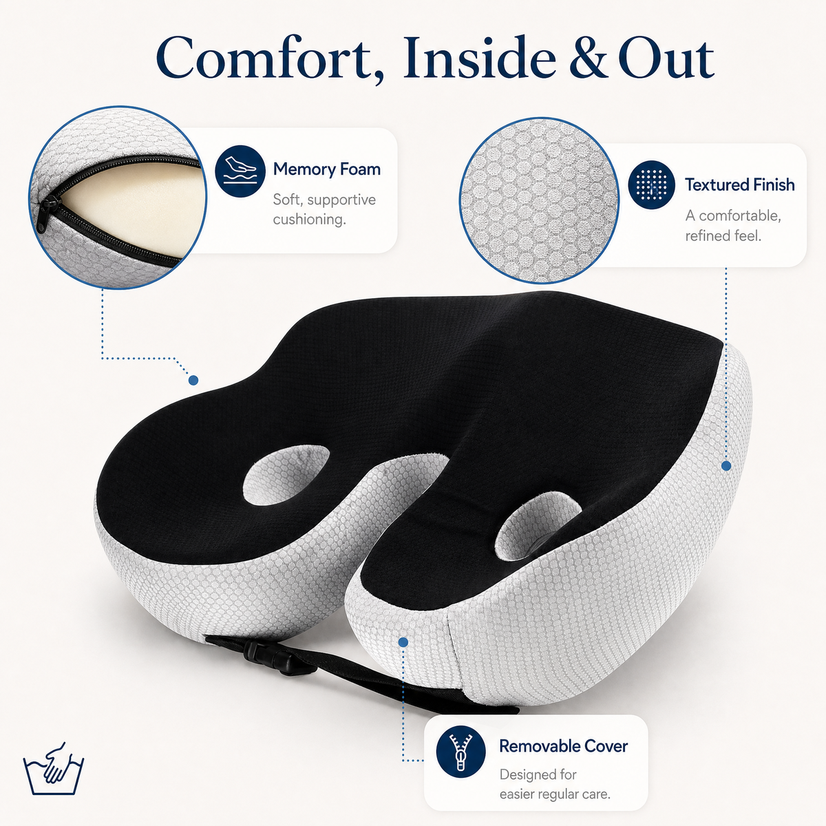 FormaDeskCo rectangular seat cushion cover care and construction