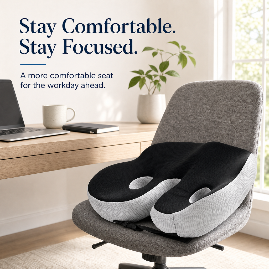 FormaDeskCo rectangular seat cushion lifestyle close-up