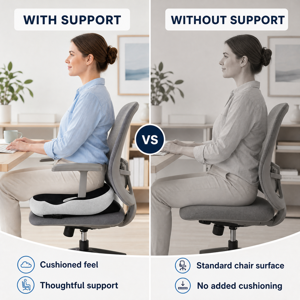 FormaDeskCo rectangular seat cushion comparison graphic
