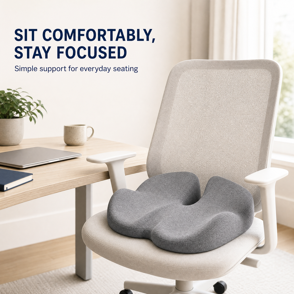 FormaDeskCo round seat cushion lifestyle close-up