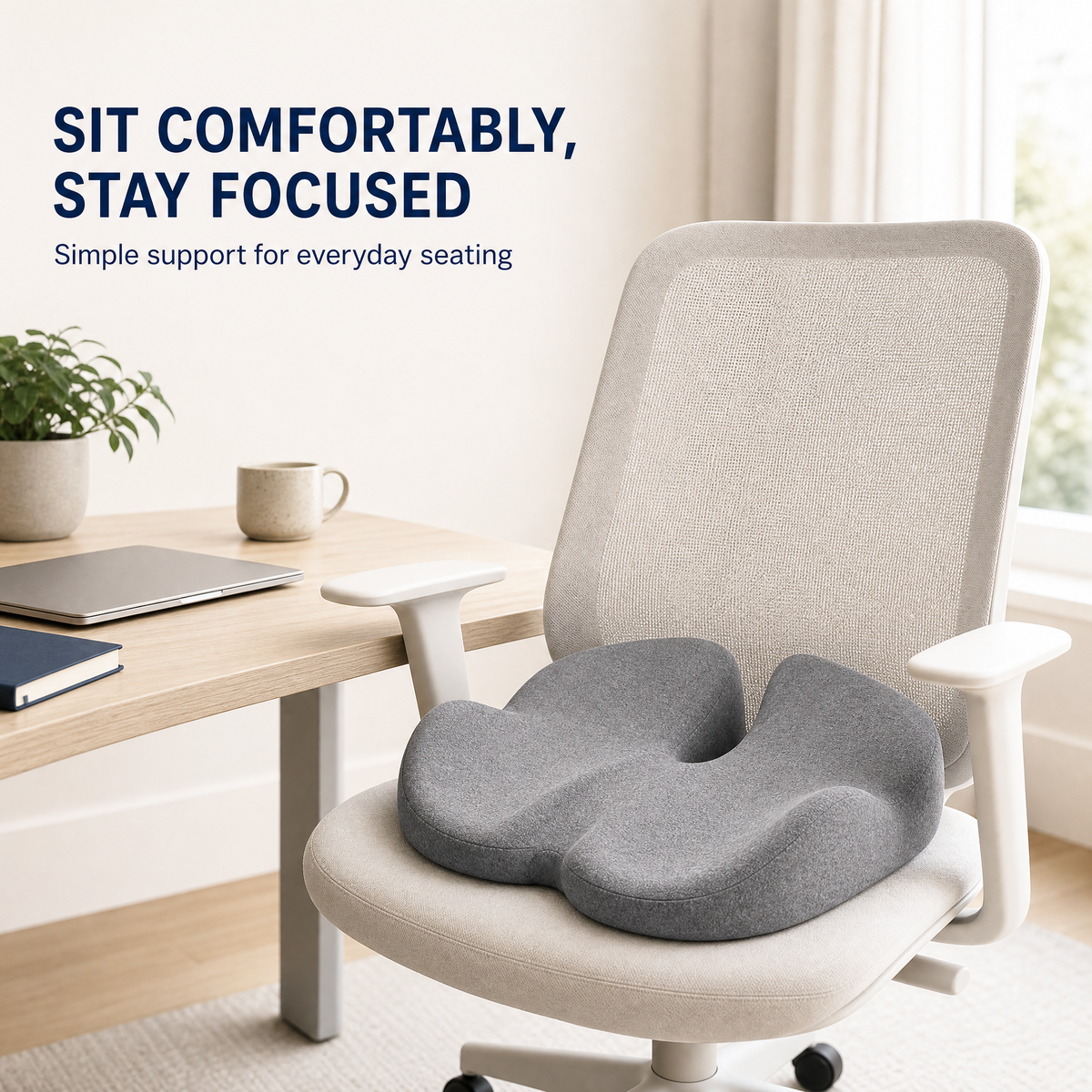 FormaDeskCo round seat cushion lifestyle close-up