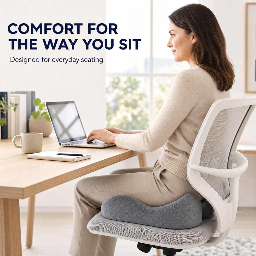 FormaDeskCo round seat cushion in everyday desk use