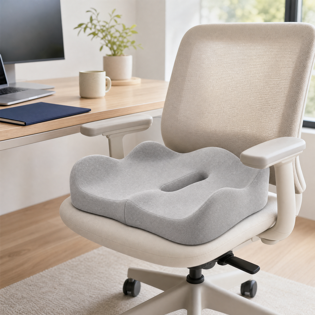 FormaDeskCo woven seat cushion on an office chair