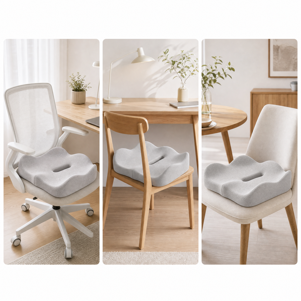 FormaDeskCo woven seat cushion on different chairs