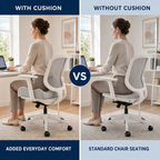 FormaDeskCo woven seat cushion comparison graphic